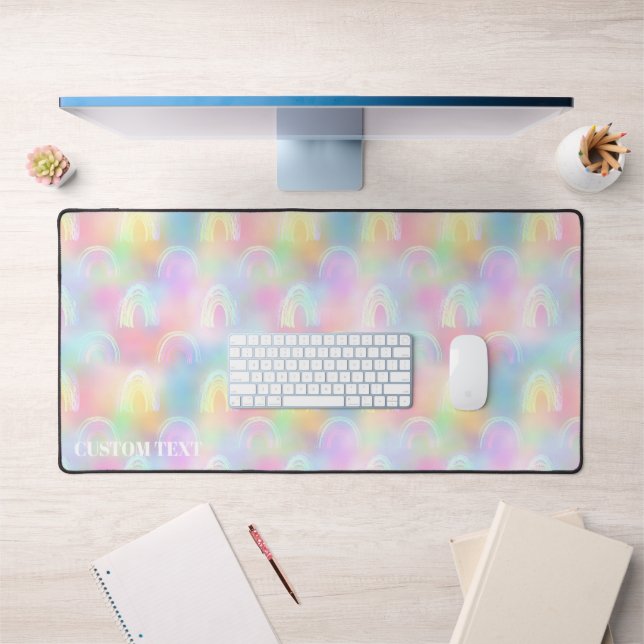 Rainbow Iridescent Large Extended Custom Desk Mat (Office 1)
