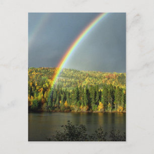 rainbow irish luck lucky nature sky water trees postcard