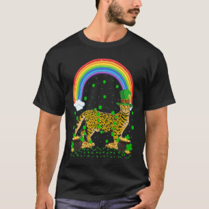 Rainbow Irish Shamrock Bengal Cat St Patrick's Day T-Shirt