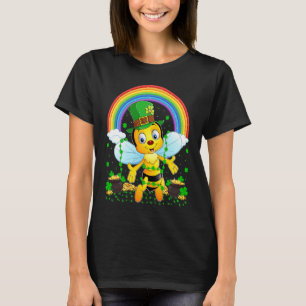 Rainbow Irish Shamrock Bumblebee St Patrick's Day T-Shirt