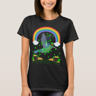 Rainbow Irish Shamrock Hummingbird St Patrick's Da T-Shirt