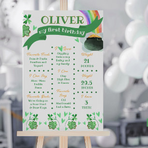 Rainbow Irish Theme First Birthday Milestone Poster