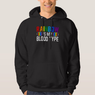 Rainbow Is My Blood Type  Lgbtq Gay Pride Month 2 Hoodie