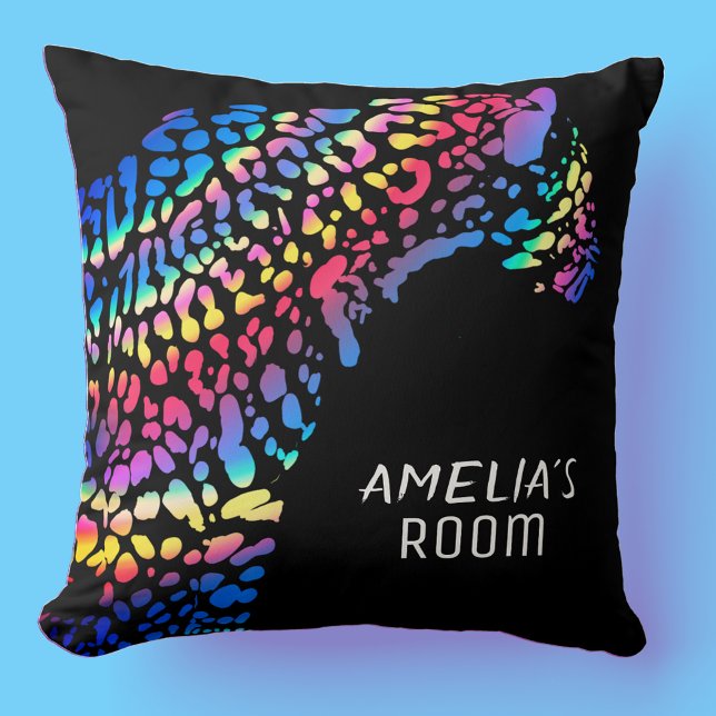 Rainbow Jaguar Kids Bedroom  Cushion (Creator Uploaded)