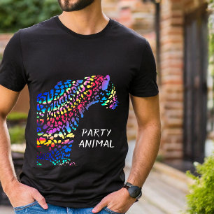 Rainbow Jaguar Party Animal T-Shirt