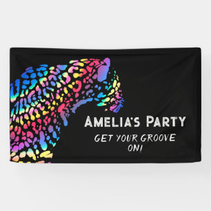 Rainbow Jaguar Personalised Party Banner