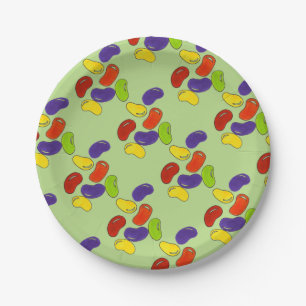 Rainbow Jelly Beans Jellybean Easter Basket Candy Paper Plate