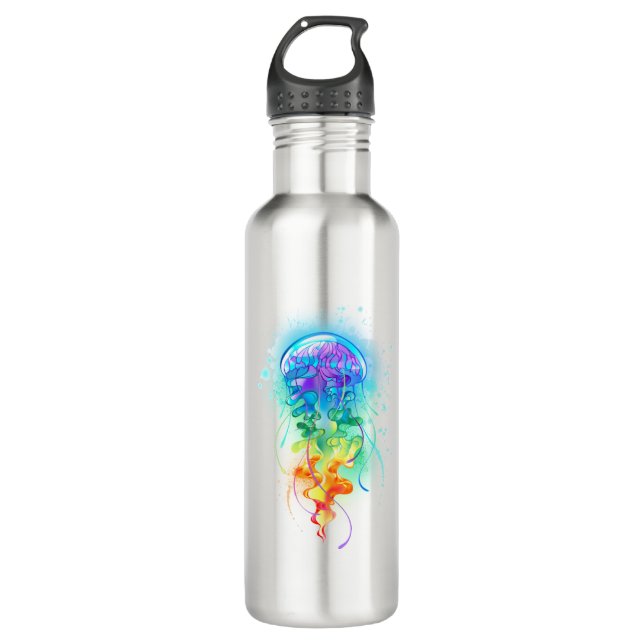 Rainbow jellyfish 710 ml water bottle (Front)