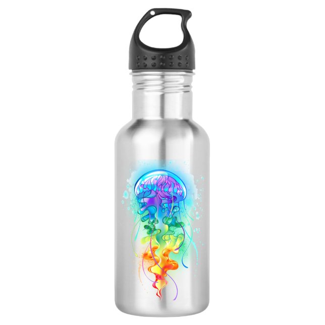 Rainbow jellyfish 710 ml water bottle (Front)