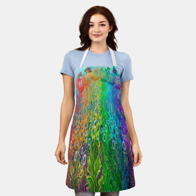 Rainbow Jellyfish Apron (Worn)