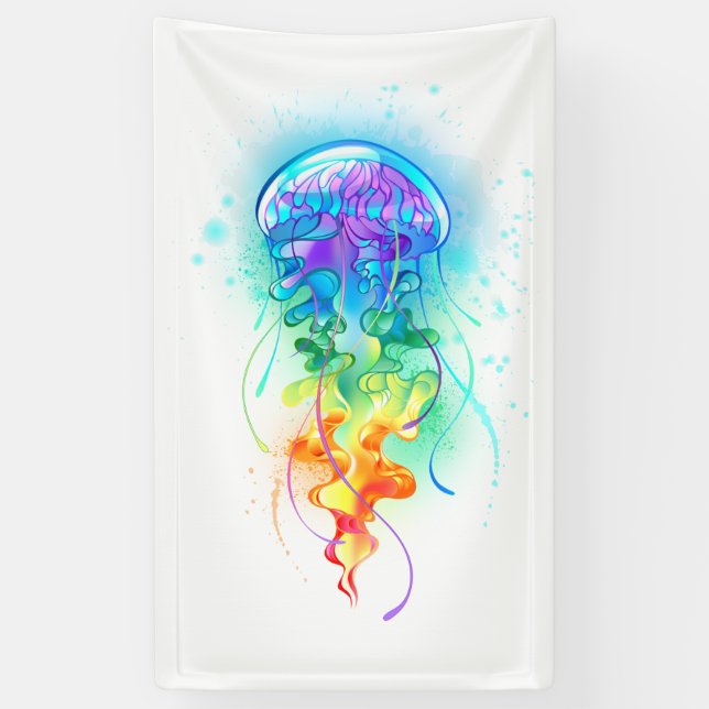 Rainbow jellyfish banner (Vertical)