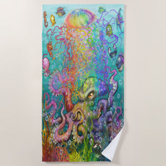 Rainbow Jellyfish Beach Towel