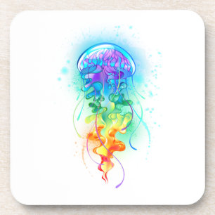 Rainbow jellyfish coaster