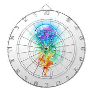 Rainbow jellyfish dartboard