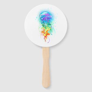 Rainbow jellyfish hand fan