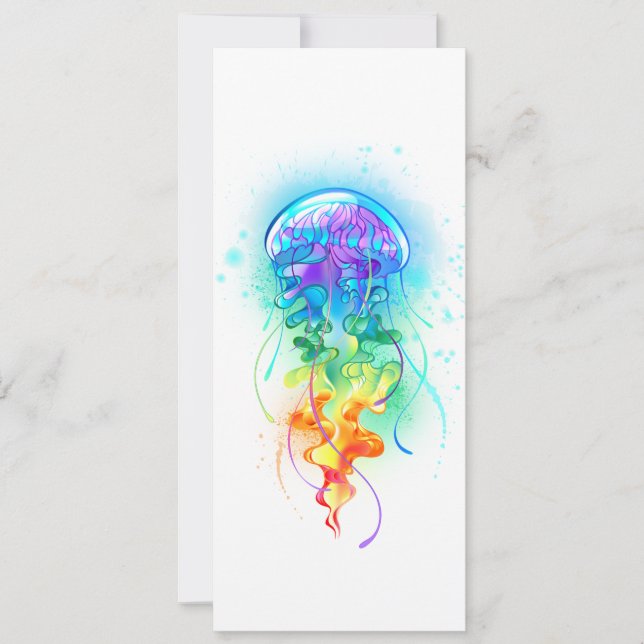 Rainbow jellyfish holiday card (Front)