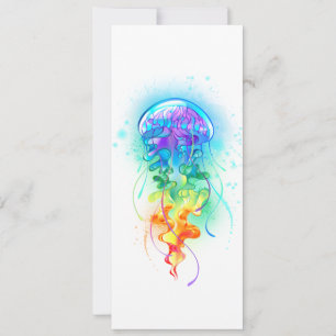 Rainbow jellyfish holiday card