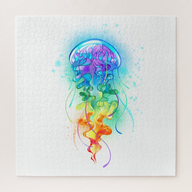 Rainbow jellyfish jigsaw puzzle (Vertical)
