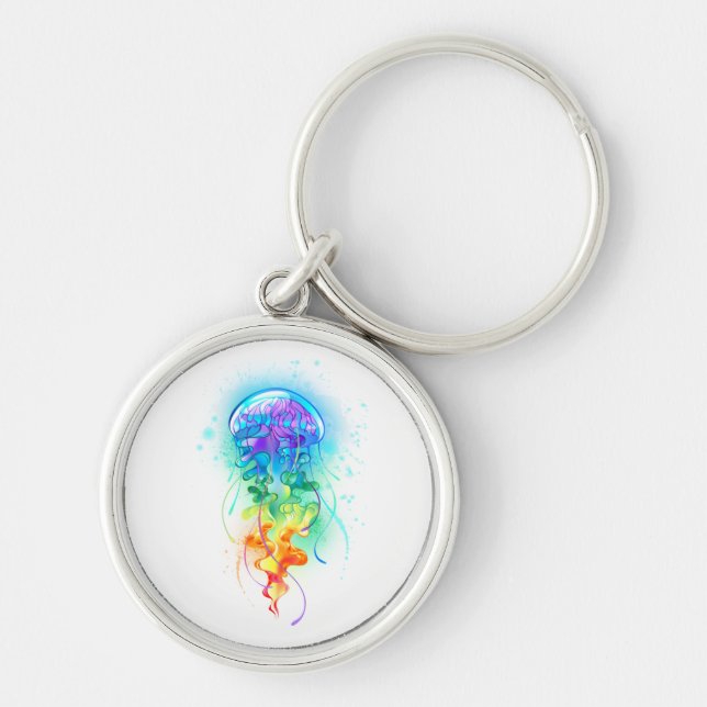Rainbow jellyfish key ring (Front)
