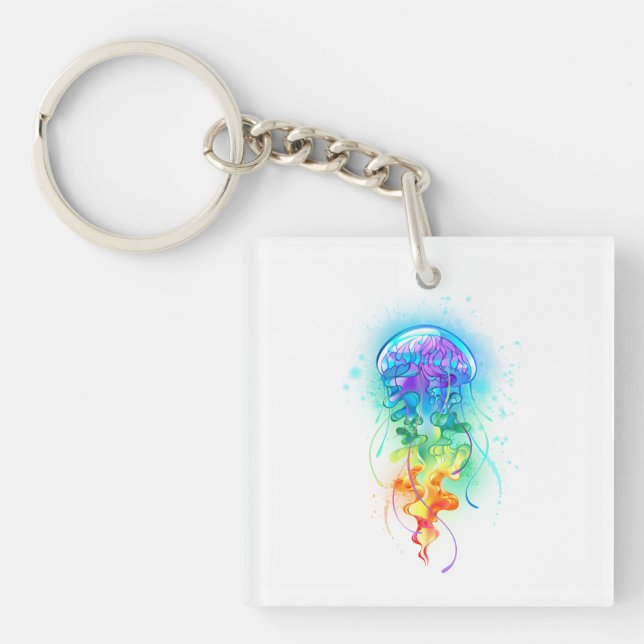 Rainbow jellyfish key ring (Front)