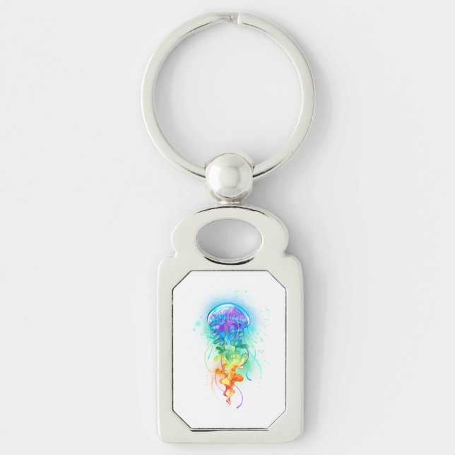 Rainbow jellyfish key ring (Front)