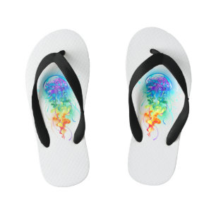 Rainbow jellyfish kid's thongs