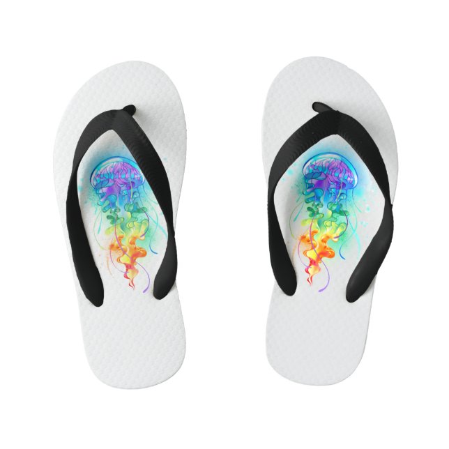 Rainbow jellyfish kid's thongs (Footbed)