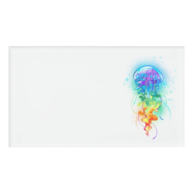 Rainbow jellyfish name tag (Front)