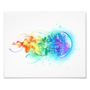 Rainbow jellyfish photo print
