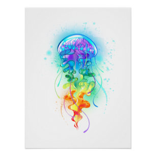 Rainbow jellyfish poster