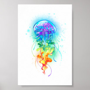 Rainbow jellyfish poster