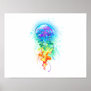 Rainbow jellyfish poster