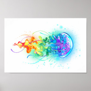Rainbow jellyfish poster