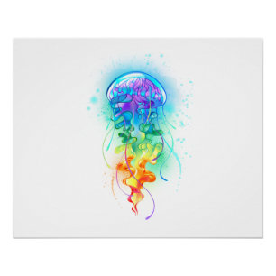 Rainbow jellyfish poster