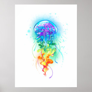 Rainbow jellyfish poster