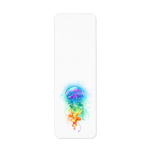 Rainbow jellyfish return address label