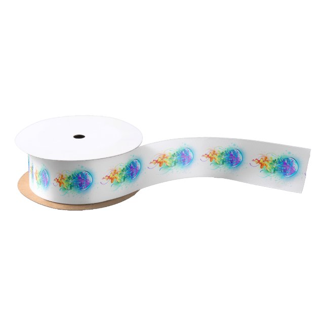 Rainbow jellyfish satin ribbon (Spool)