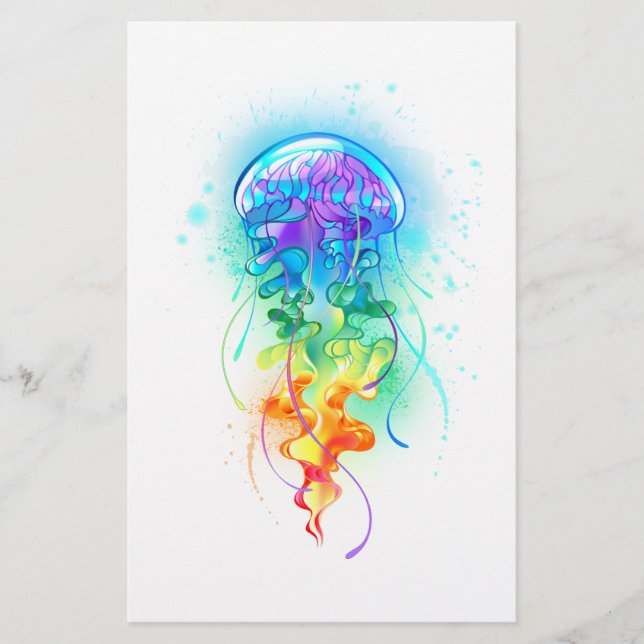 Rainbow jellyfish stationery (Front)