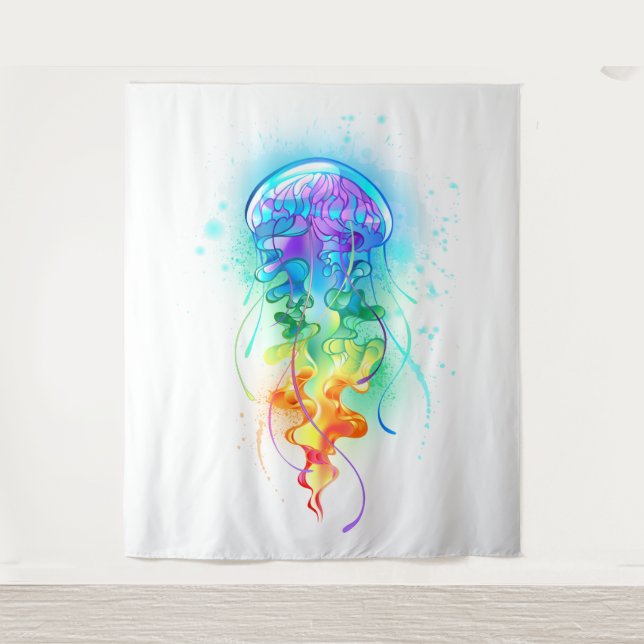 Rainbow jellyfish tapestry (Front)