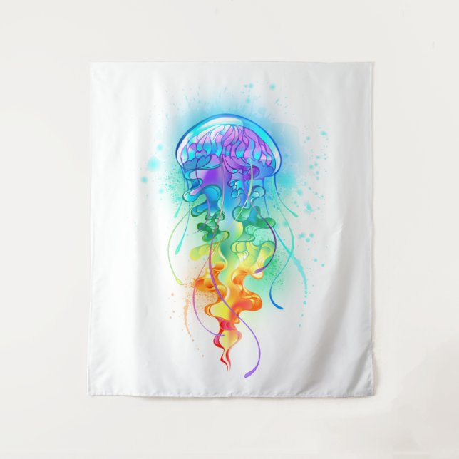 Rainbow jellyfish tapestry (Front)
