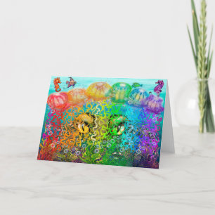 Rainbow Jellyfish Tentacles Card