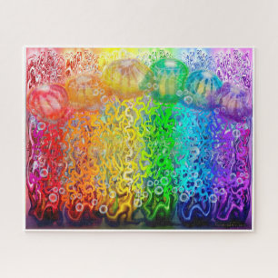 Rainbow Jellyfish Tentacles Jigsaw Puzzle