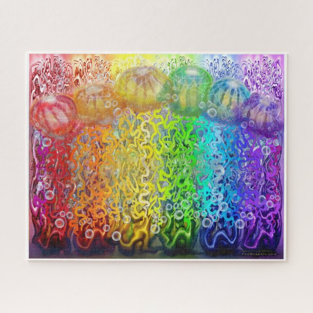 Rainbow Jellyfish Tentacles Jigsaw Puzzle (Horizontal)