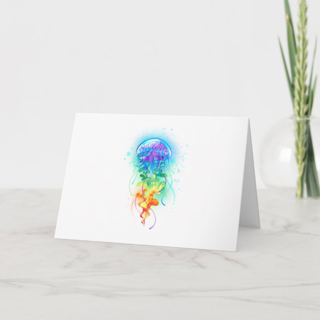 Rainbow jellyfish thank you card (Front)