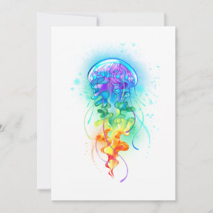 Rainbow jellyfish thank you card