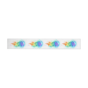 Rainbow jellyfish wraparound address label