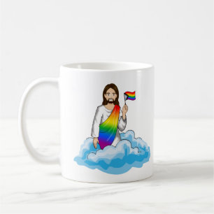 Rainbow Jesus Progress Flag Coffee Mug