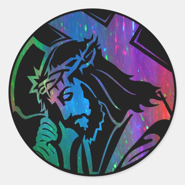 Rainbow Jesus Sticker (Front)