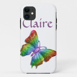 Rainbow Jewelled Butterfly 3D Personalised iPhone 11 Case