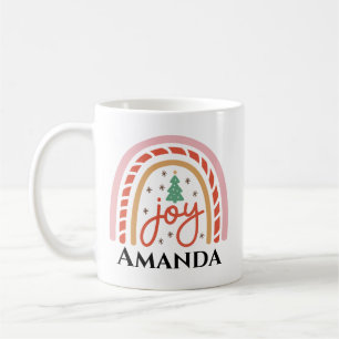 Rainbow joy christmas coffee mug